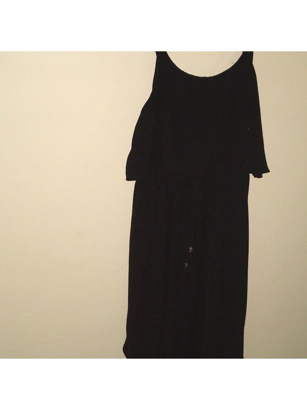 Nerlerolian medium‎ sleeveless summer dress black comfy Crepe Feel